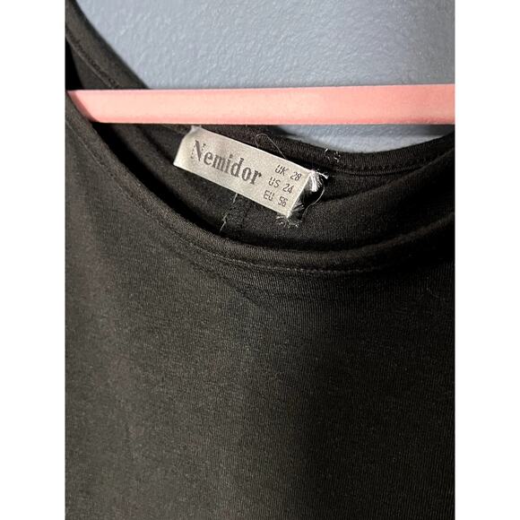 Nemidor Little Black Dress Cold Shoulder Pockets Date Night Comfy Slip on - Picture 5 of 6